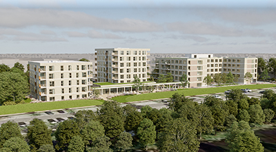 Woonzorgcentrum 122 bewoners; 70 Assistentieflats, Lokaal Dienstencentrum voor Zorgbedrijf Antwerpen in Stuivenberg, Hoboken