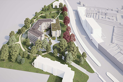 Woonzorgcentrum 122 bewoners; 36 Assistentieflats, Lokaal Dienstencentrum voor Zorgbedrijf Antwerpen in De Tol, Deurne